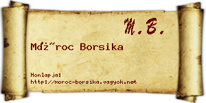 Móroc Borsika névjegykártya